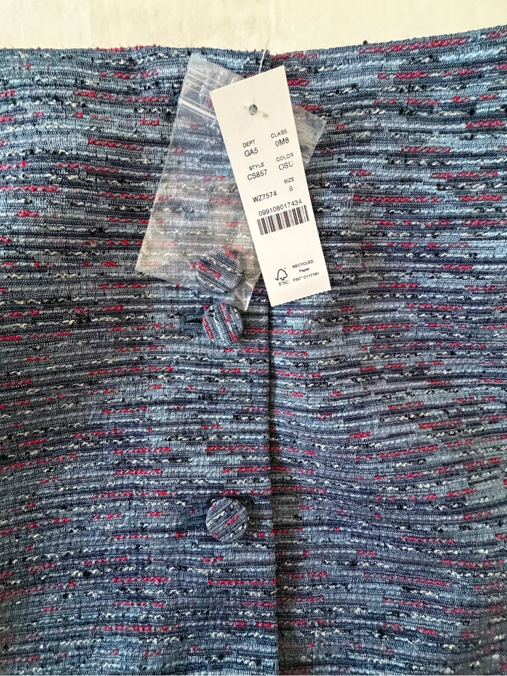 NWT J. Crew Fairfax Blue Button-Front Mini Skirt